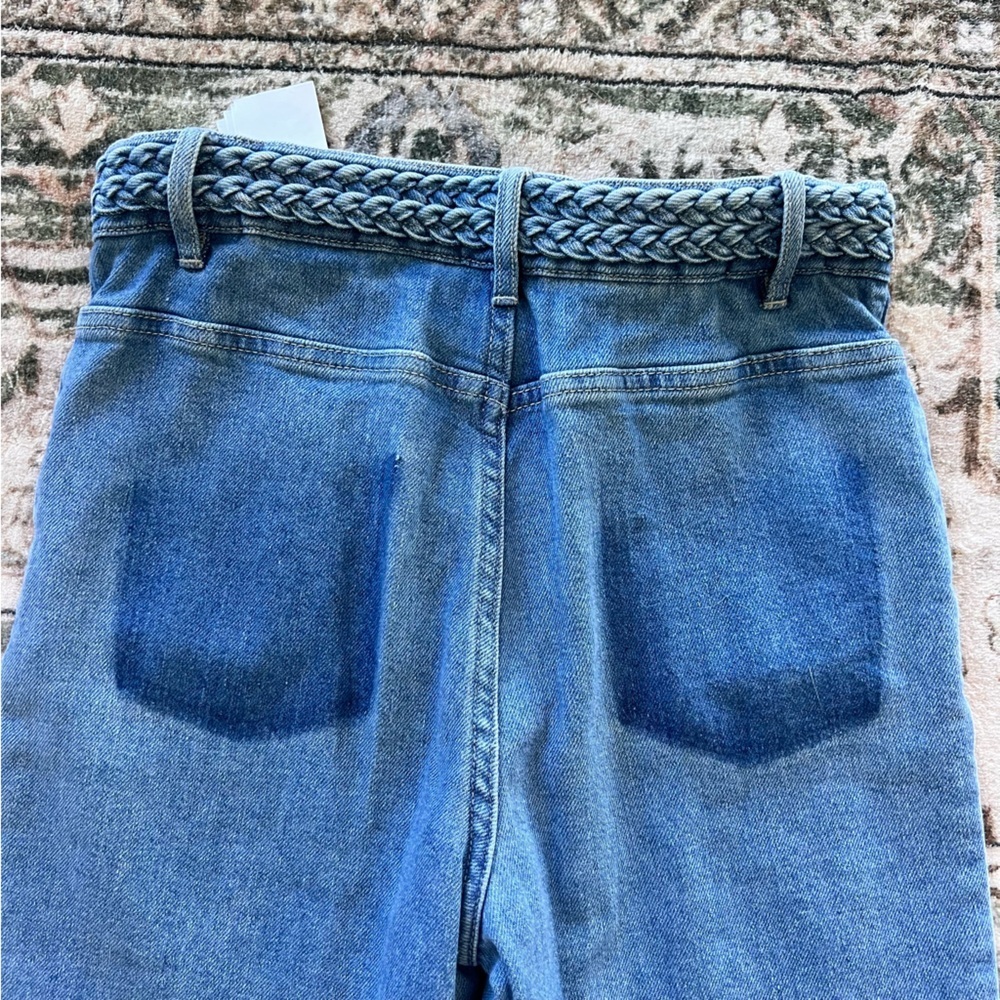 MAJE Braided Denim Jeans- Slightly Flared, Mid Rise- Size 26 - Picture 9 of 12